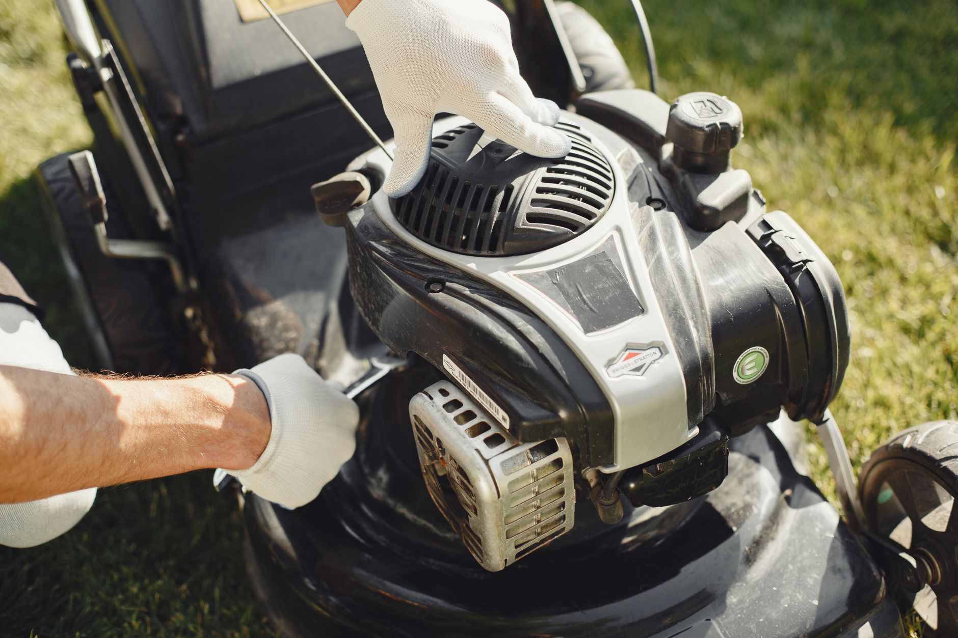 Mower prepared for inspection and repair